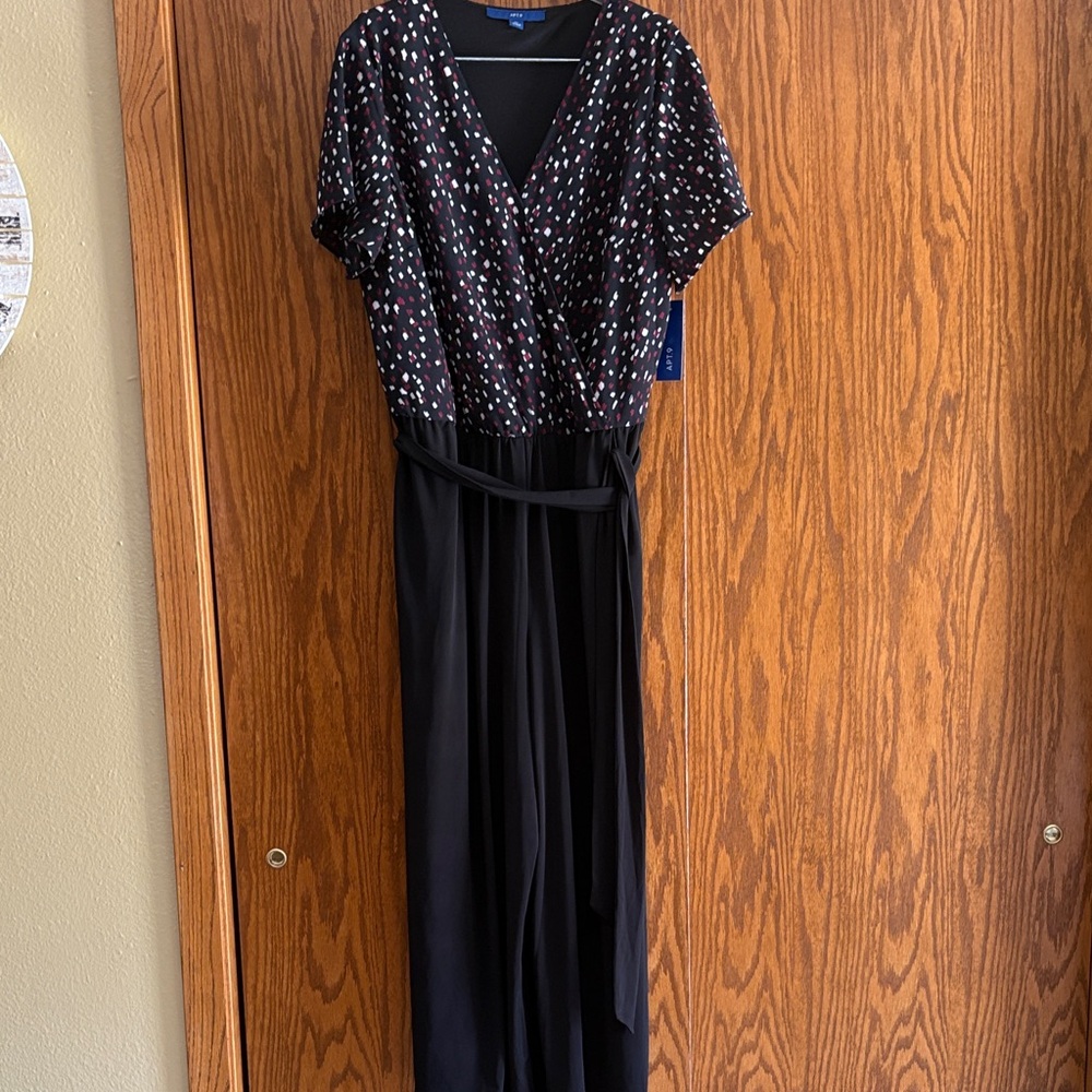 Apt. 9 Black and White Polka Dot Jumpsuit